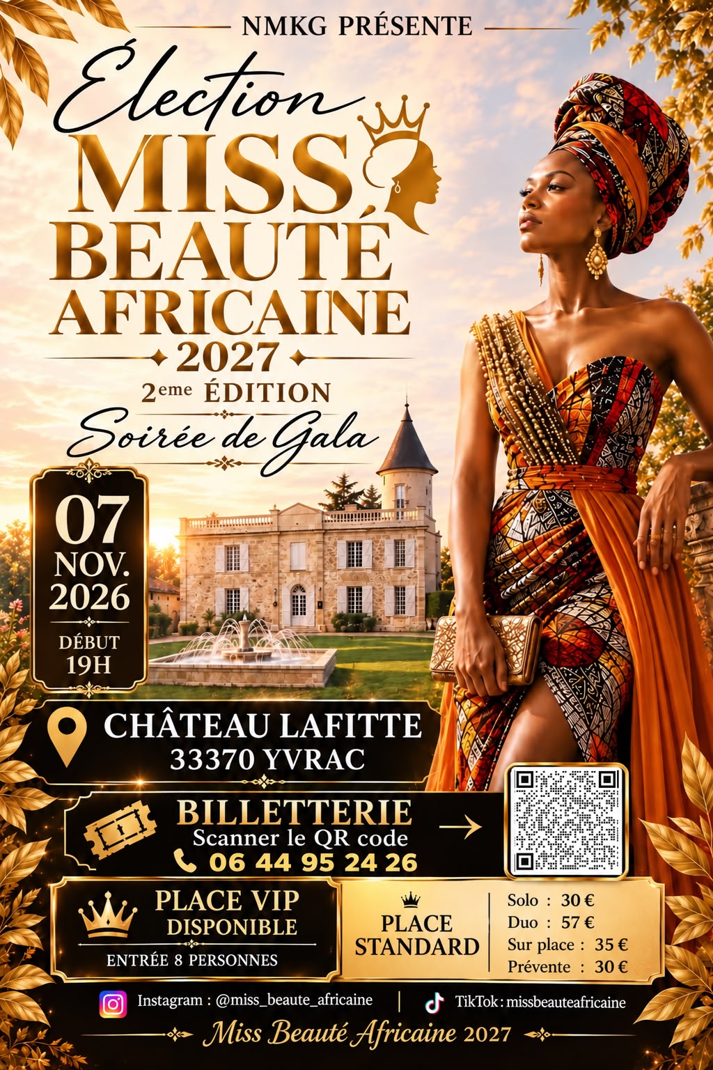 Affiche officielle de l'Élection Miss Beauté Africaine 2027